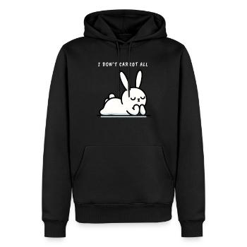 Je ne carotte pas tout lapin détendu - Sweat à capuche Premium bio Homme - noir - Devant - Nico (187cm)