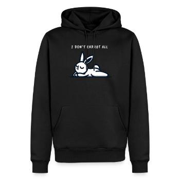 Je ne carotte pas tout lapin détendu - Sweat à capuche Premium bio Homme - noir - Devant - Nico (187cm)