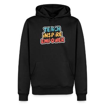 Lehrer Inspirieren und Ermächtigen: Teach Inspire - Männer Premium Bio Hoodie - Schwarz - Vorne - Nico (187cm)