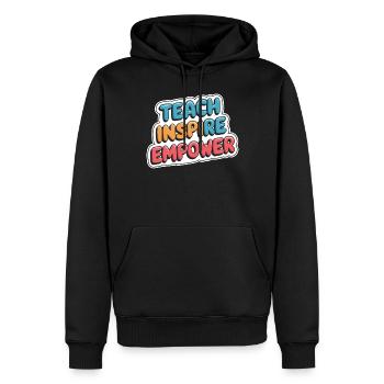 Lehrer: Lehren Inspirieren Stärken - Männer Premium Bio Hoodie - Schwarz - Vorne - Nico (187cm)