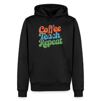 Coffee Instructor Répéter la routine quotidienne - Sweat à capuche Premium bio Homme - noir - Devant - Nico (187cm)