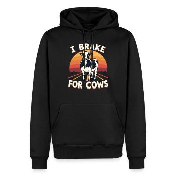 Bovins Éleveur Éleveur Éleveur Éleveur Mode de vie - Sweat à capuche Premium bio Homme - noir - Devant - Nico (187cm)