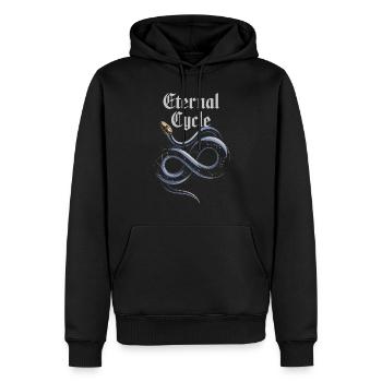 Eternal Cycle: Unendliche Schlangensymbolik - Männer Premium Bio Hoodie - Schwarz - Vorne - Nico (187cm)
