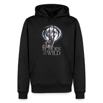 Echos Der Wildnis Wolf Und Mond - Männer Premium Bio Hoodie - Schwarz - Vorne - Nico (187cm)