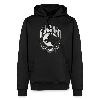 Gardien lunaire loup silhouette Art - Sweat à capuche Premium bio Homme - noir - Devant - Nico (187cm)