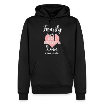 Familie Spruch Familien Liebe Design - Männer Premium Bio Hoodie - Schwarz - Vorne - Nico (187cm)