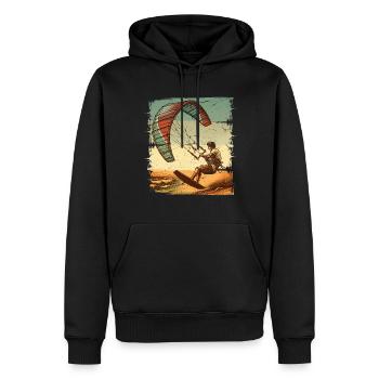 Kitesurfeur Kiteboard Kitesurf Kitesurf - Sweat à capuche Premium bio Homme - noir - Devant - Nico (187cm)