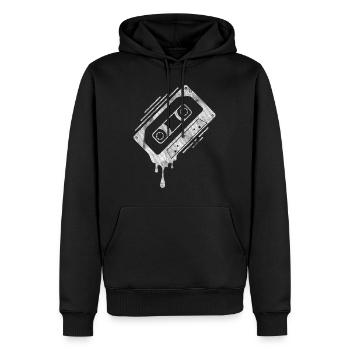 Cassette dégoulinante - Sweat à capuche Premium bio Homme - noir - Devant - Nico (187cm)
