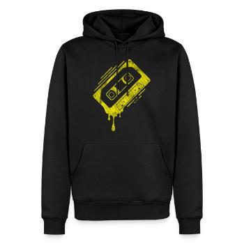 Cassette dégoulinante - Sweat à capuche Premium bio Homme - noir - Devant - Nico (187cm)