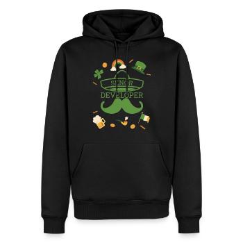 Senior Developer St Patricks Day Programmierer - Männer Premium Bio Hoodie - Schwarz - Vorne - Nico (187cm)