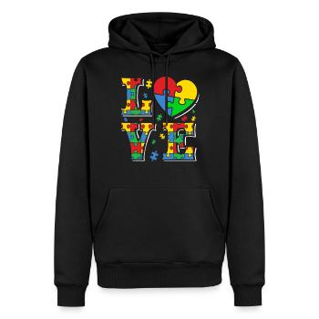 Autismus Autisten Love - Männer Premium Bio Hoodie - Schwarz - Vorne - Nico (187cm)