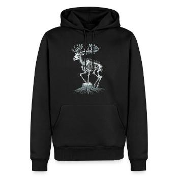 Protecteur Du Voile Squelette Cerf Illustration - Sweat à capuche Premium bio Homme - noir - Devant - Nico (187cm)