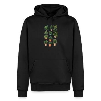 Topfpflanzen-Kollektion - Männer Premium Bio Hoodie - Schwarz - Vorne - Nico (187cm)