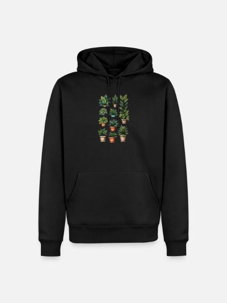 Topfpflanzen-Kollektion - Männer Premium Bio Hoodie - Schwarz
