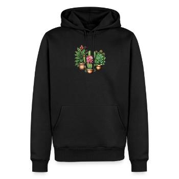 Trio Jardin du Désert - Sweat à capuche Premium bio Homme - noir - Devant - Nico (187cm)