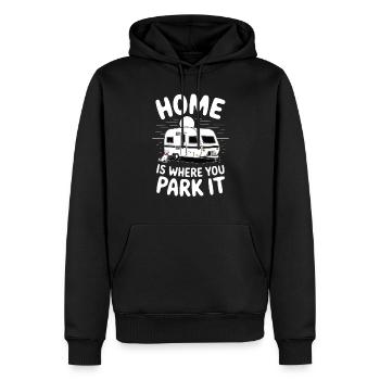 La maison, c’est là où vous la garez - Sweat à capuche Premium bio Homme - noir - Devant - Nico (187cm)
