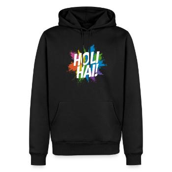 La célébration indienne du festival des couleurs de Holi - Sweat à capuche Premium bio Homme - noir - Devant - Nico (187cm)