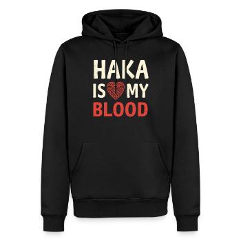 Danse Haka Rituel Guerrier Maori Nouvelle-Zélande - Sweat à capuche Premium bio Homme - noir - Devant - Nico (187cm)