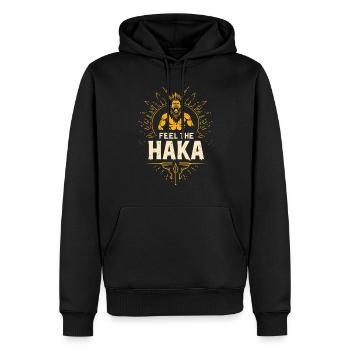 Haka Danse Rituel du Guerrier Maori Nouvelle-Zélande - Sweat à capuche Premium bio Homme - noir - Devant - Nico (187cm)