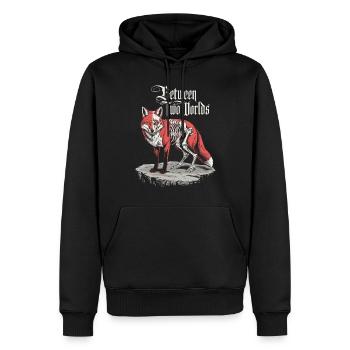 Entre deux mondes Dark Cottagecore Renard - Sweat à capuche Premium bio Homme - noir - Devant - Nico (187cm)
