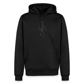 Himmlischer Rosentraum - Männer Premium Bio Hoodie - Schwarz - Vorne - Nico (187cm)