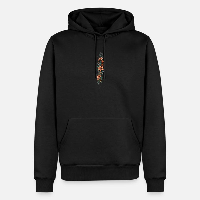 Fleur de lys verticale - Sweat à capuche Premium bio Homme - noir