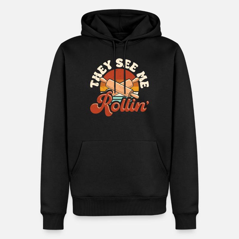 Cuire - Sweat à capuche Premium bio Homme - noir