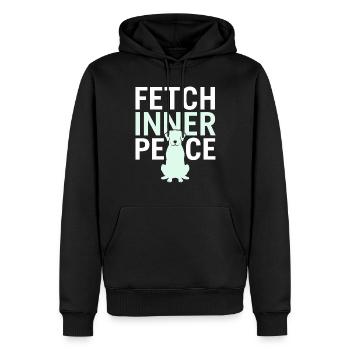 Doga Dog Yoga Bien-être pour animaux de compagnie Étirements conscients - Sweat à capuche Premium bio Homme - noir - Devant - Nico (187cm)