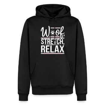 Doga Dog Yoga Bien-être pour animaux de compagnie Étirements conscients - Sweat à capuche Premium bio Homme - noir - Devant - Nico (187cm)