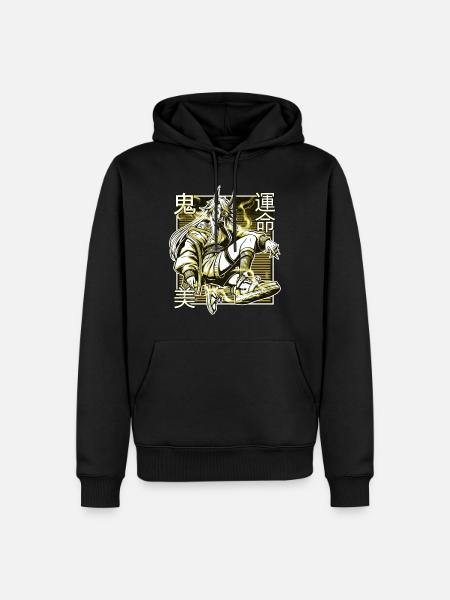 Yellow Kunoichi Demon - Men’s Premium Organic Hoodie - black