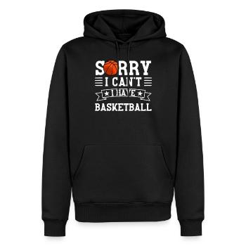 Désolé, j’ai du basket - Sweat à capuche Premium bio Homme - noir - Devant - Nico (187cm)