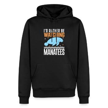 Seekuh - Männer Premium Bio Hoodie - Schwarz - Vorne - Nico (187cm)