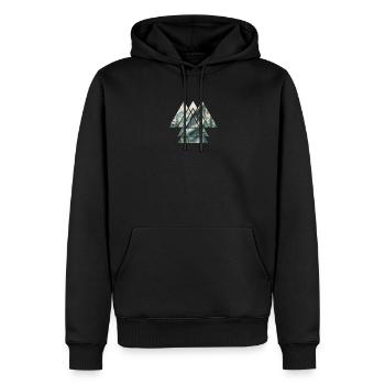 Dreieckige Aussicht auf die Berge - Männer Premium Bio Hoodie - Schwarz - Vorne - Nico (187cm)