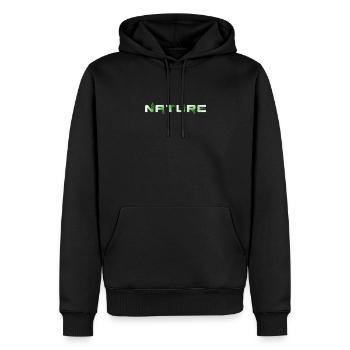Fougère Nature Texte - Sweat à capuche Premium bio Homme - noir - Devant - Nico (187cm)