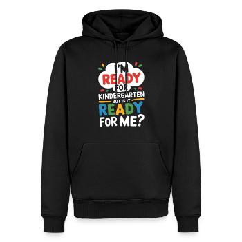 Drôle de maternelle Commencez à dire - Sweat à capuche Premium bio Homme - noir - Devant - Nico (187cm)