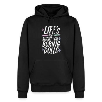 Gruseliger Puppenkollektor - Männer Premium Bio Hoodie - Schwarz - Vorne - Nico (187cm)