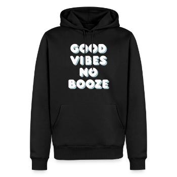 Sober Living Rétablissement Mode de vie Sans alcool - Sweat à capuche Premium bio Homme - noir - Devant - Nico (187cm)