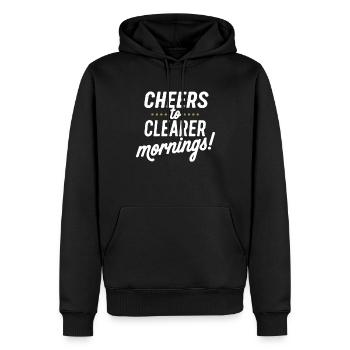Sober Living Rétablissement Mode de vie Sans alcool - Sweat à capuche Premium bio Homme - noir - Devant - Nico (187cm)
