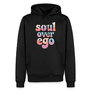L’âme sur l’ego Expression de la spiritualité - Sweat à capuche Premium bio Homme - noir - Devant - Nico (187cm)