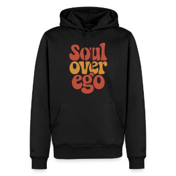 L’âme sur l’ego Citations de spiritualité inspirante - Sweat à capuche Premium bio Homme - noir - Devant - Nico (187cm)