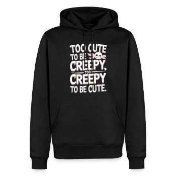 Gruseliger Puppenkollektor - Männer Premium Bio Hoodie - Schwarz - Vorne - Nico (187cm)