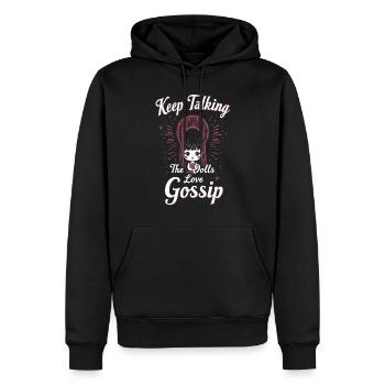 Gruseliger Puppenkollektor - Männer Premium Bio Hoodie - Schwarz - Vorne - Nico (187cm)