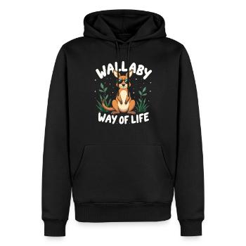 Wallaby Australian Wildlife Marsupial Nature - Männer Premium Bio Hoodie - Schwarz - Vorne - Nico (187cm)