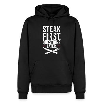 Ernährung Auf Fleischfresser-ernährung Auf Der - Männer Premium Bio Hoodie - Schwarz - Vorne - Nico (187cm)