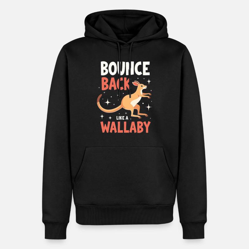 Wallaby Faune australienne Marsupial Nature - Sweat à capuche Premium bio Homme - noir