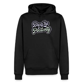 Atme Positivität: Inspirierende - Männer Premium Bio Hoodie - Schwarz - Vorne - Nico (187cm)