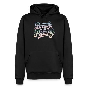 Atme Positivität Inspirierende - Männer Premium Bio Hoodie - Schwarz - Vorne - Nico (187cm)