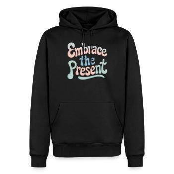 Umarmung Der Gegenwart Spiritualität Zitat - Männer Premium Bio Hoodie - Schwarz - Vorne - Nico (187cm)