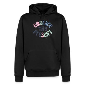 Inspiriere Spiritualität Zitat: Embrace The - Männer Premium Bio Hoodie - Schwarz - Vorne - Nico (187cm)
