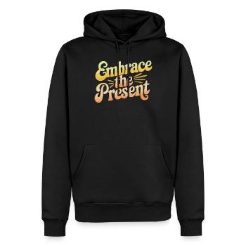 Inspiriere Spiritualität Zitat: Umarmen Sie Die - Männer Premium Bio Hoodie - Schwarz - Vorne - Nico (187cm)